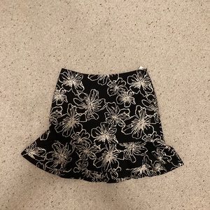 Black floral skirt